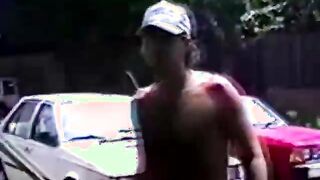 Redneck southern amateur tugging cock for each other
