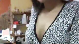 Brunette Sucking Dick And Finger Fucked In Public Store