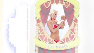 Sexy supple blonde giving free kisses