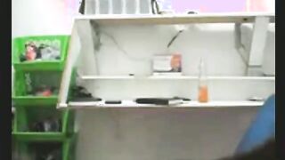 Hot Blonde Sucks A Colleague At Work