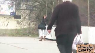 Super horny hitchhiker babe fucked in car and creamed over her pussy