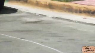 Busty natural beauty Valentina left key inside the car and needs help