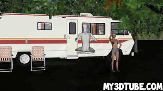 Hot 3D blonde babe gets licked and fucked by an alien