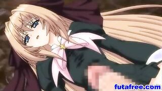 Cute futagirl fucked hard by a hentai guy