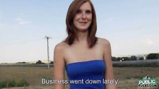 Amateur red hair Eurobabe Linda Sweet plowed with stranger