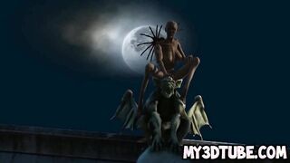 Foxy 3D monster babe getting fucked hard outdoors