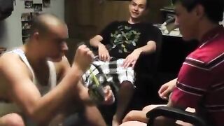 Gay College Boys Fooling Around At Dorm Room Party