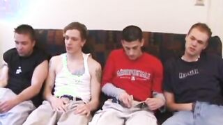 Group of straight amateurs wanking