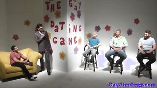 Athletic hunks sucked during dating game