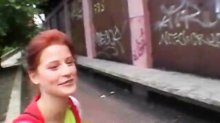 Red Headed Amateur Girl Sucking Dick In Public Outdoors