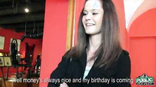 Real amateur brunette Eurobabe Kelly Sun twat drilled for cash