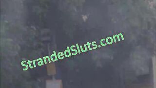 Big tits brunette Marina Visconti gets fucked outdoor by a pervy stranger