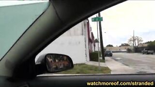 Mia Hurley fucked and jizzed in the backseat for a free lift