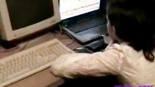 young horny brunette in the shower