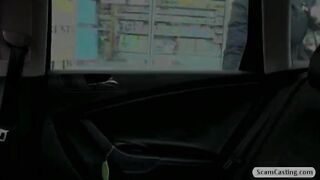 Amateur Jana sucks and fucks in the backseat of the car