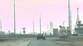 crazy amateur girl gets cum next to car