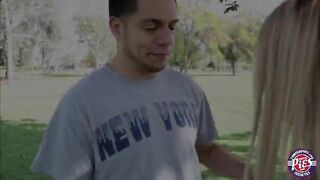 Extra small Carmen Callaway pussy gets rammed by Davids huge cock