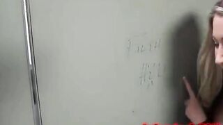 Young blonde beauty sucking big swollen cock