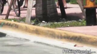 Abandoned teen Valentina fucked inside the van for a ride