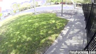 Paying hot ass teen brunette to fuck on camera