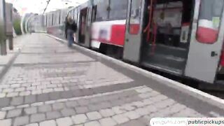 Meggie and Vera flashes their tits to a stranger in exchange of cash