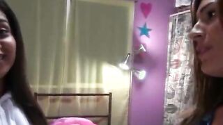 College Ex Girlfriend And Another Girl Make Tape Topless