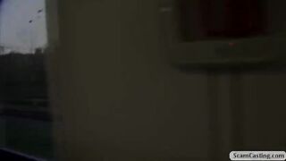 Hot Penelope gets tricked into getting fucked from behind in the public train