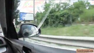 Hot european teen hitchhiked and gets fucked hard in public