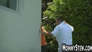 Skinny blonde with big tits fucked by a big cock