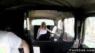 Great ass blonde fucked in taxi