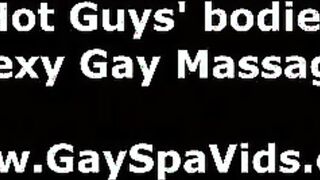 Massage for muscled gay dude from guy at spa