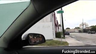 Tricked stranded teen Mia Hurley fucked in the backseat