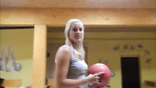 Amateur Blanche flashes her big tits and banged for some money