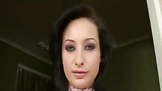 Brunette Beauty In Cute Outfit