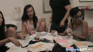 Naughty students turned group study into a horny group sex