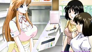 Sexy young busty waitress