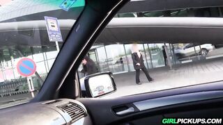 Offering girl a ride from air port fuck her outdoors