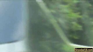 Busty euro teen Marina Visconti picked up and fucked in the car