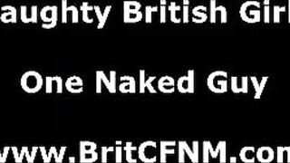 Femdom British CFNM babes strip pool guy