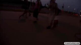 Gorgeous brunette Aimee shows her curves in a fake modeling