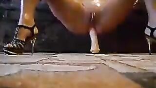 Oiled Russian Slut Riding Toy