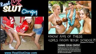 3 Hot Teens Sucking and Fucking in this Houseparty Orgy