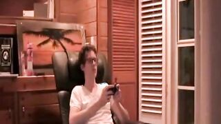 Geeky gamer couple has sex and playing Call of duty online