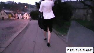 Blone fucking in dark in public