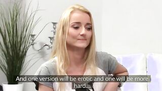 Blonde amateur fucking on couch