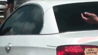 Gorgeous teen latina exposes lovely pair of tits after being picked up