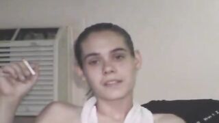 Street Walking Crack Whore Smokes Cigarette Then Dick