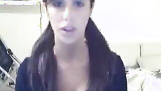 Busty Brunette Striptease