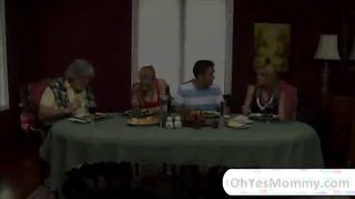 Stepmom Kristal desires Avrils younger boyfriend in a threesome sex