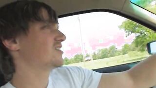 Amazing coed threesome in the car